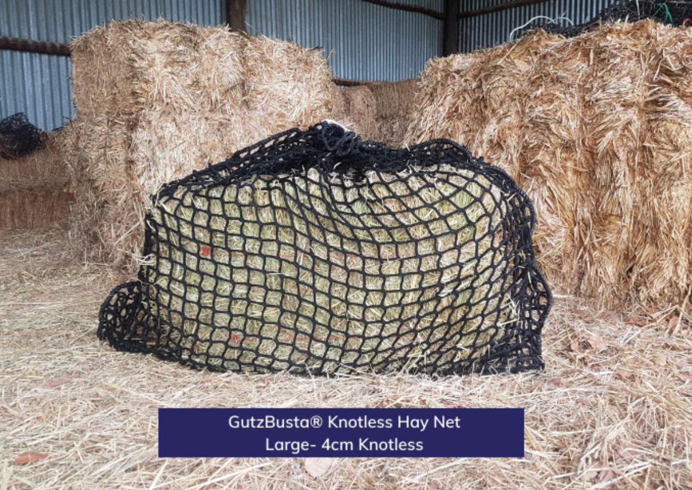 Gutzbusta Knotless Slow feed hay net - Large (whole small square bale)